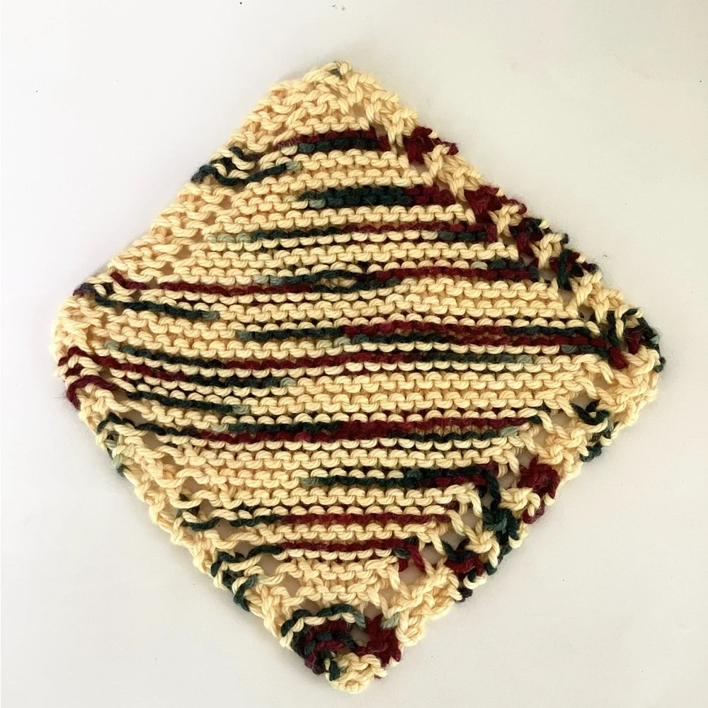 Baby Washcloth Hand Crafted Yellow Maroon Green Cotton Gift Bath Essential